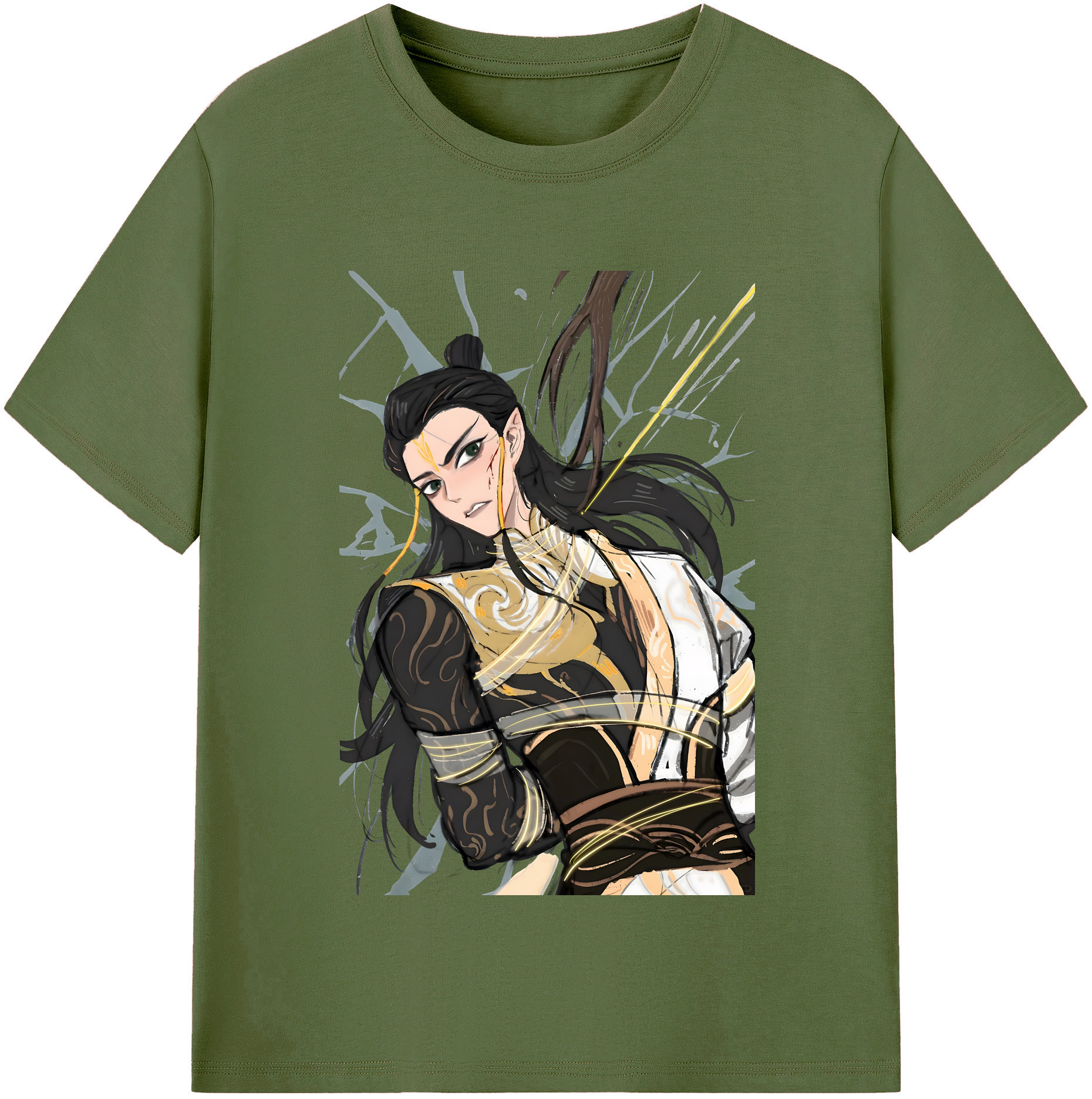 （画像用） Ne Zha 2 ナタ 魔童の大暴れ 綿100％半袖Tシャツ（フロントプリント）